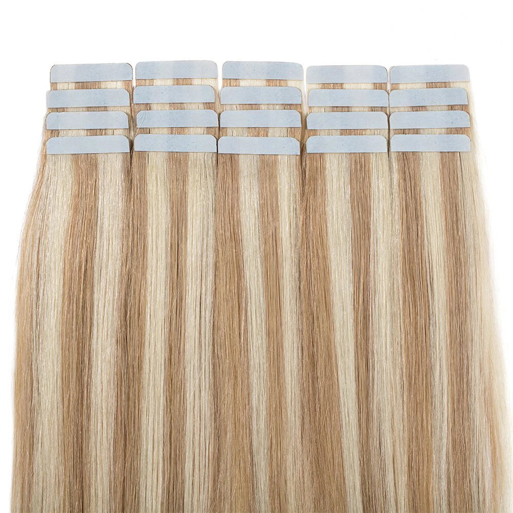 Ash blond with light blonde  |  Tape In